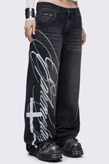 Ephemeral Graphic Baggy Jeans