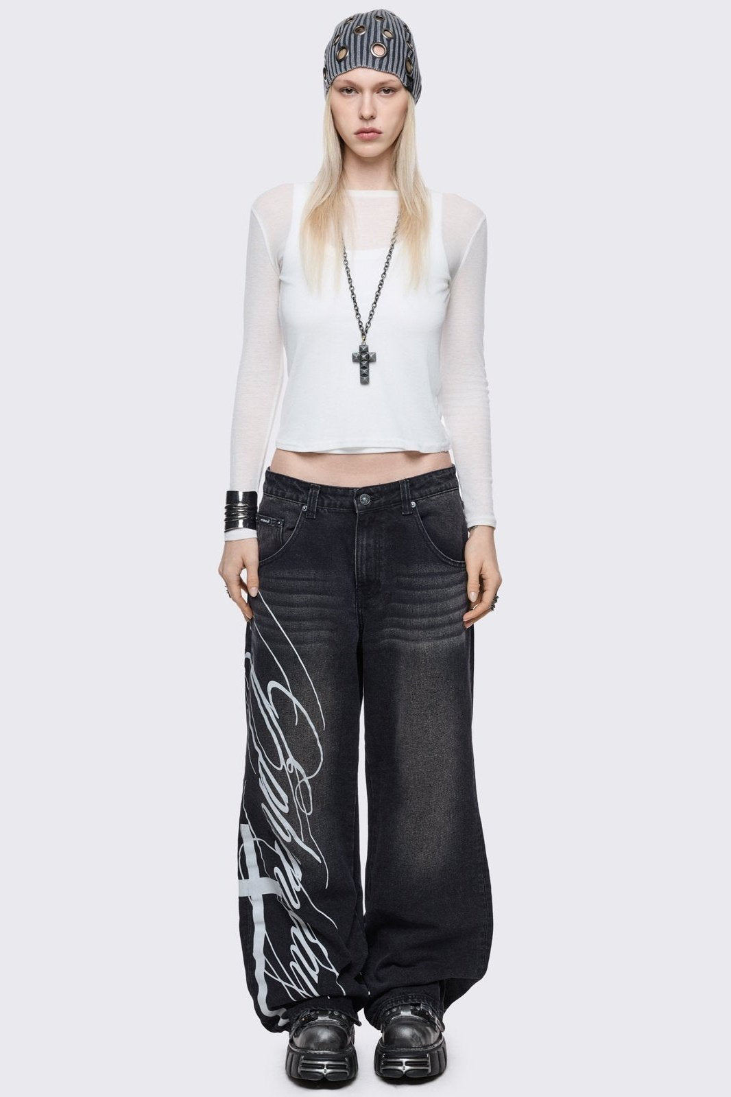 Ephemeral Graphic Baggy Jeans