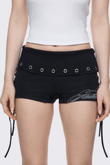 Faithless Black Mini Jersey Shorts