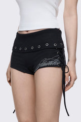 Faithless Black Mini Jersey Shorts