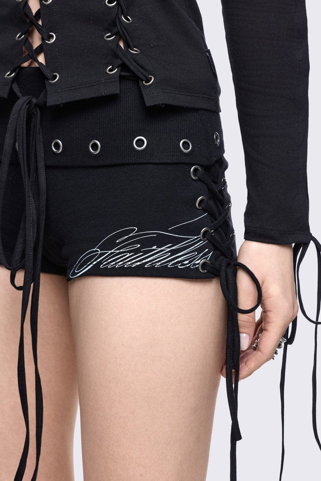 Faithless Black Mini Jersey Shorts