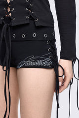 Faithless Black Mini Jersey Shorts