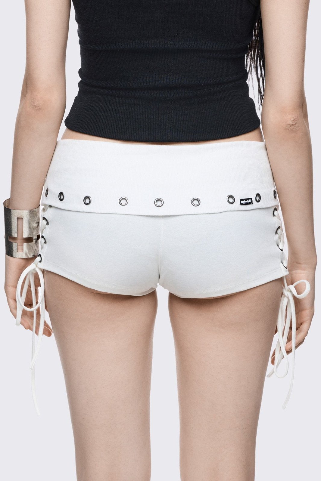 Faithless White Mini Jersey Shorts