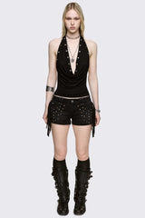 Fringe Mini Denim Shorts