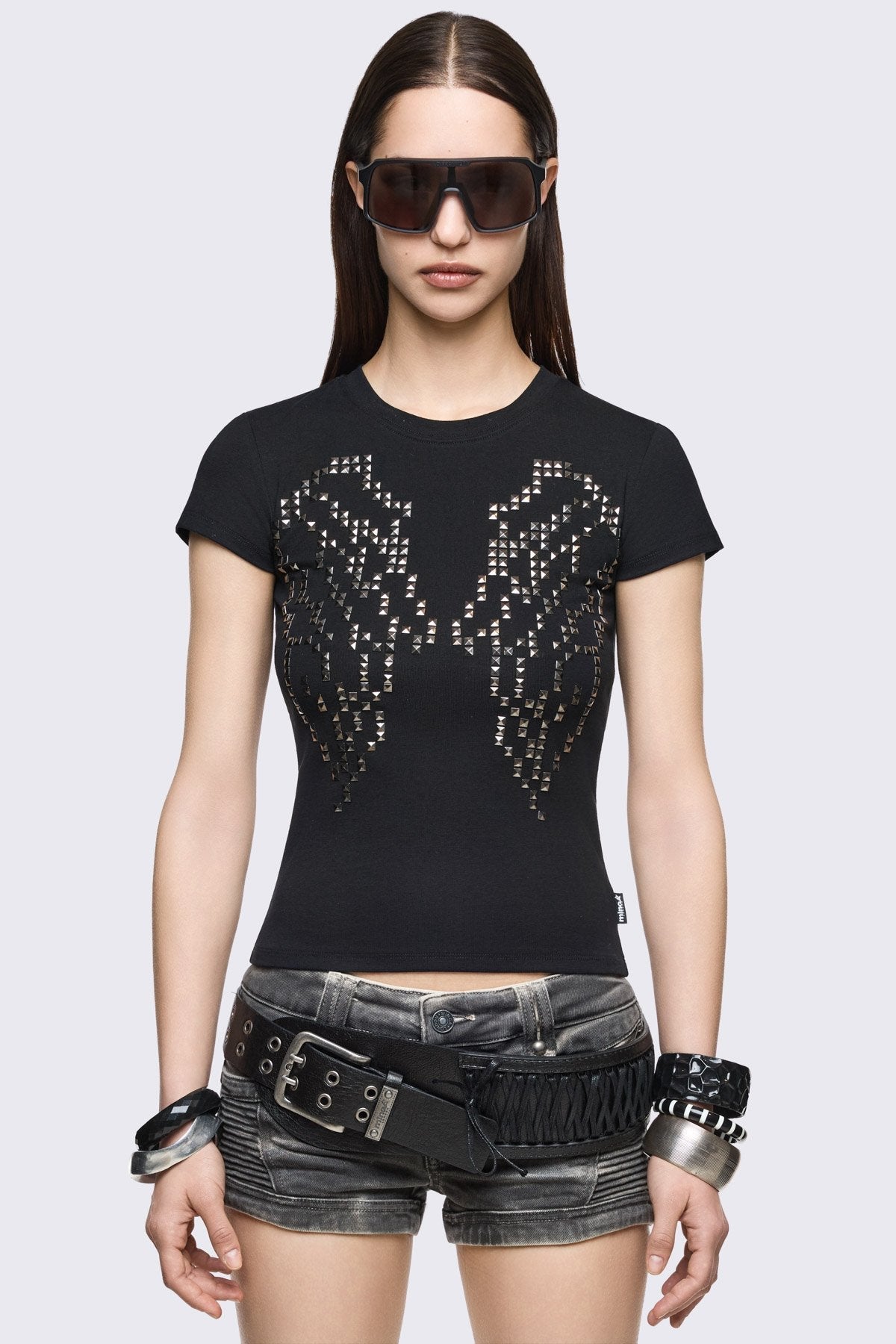 Glitter Flight Studded Baby Tee