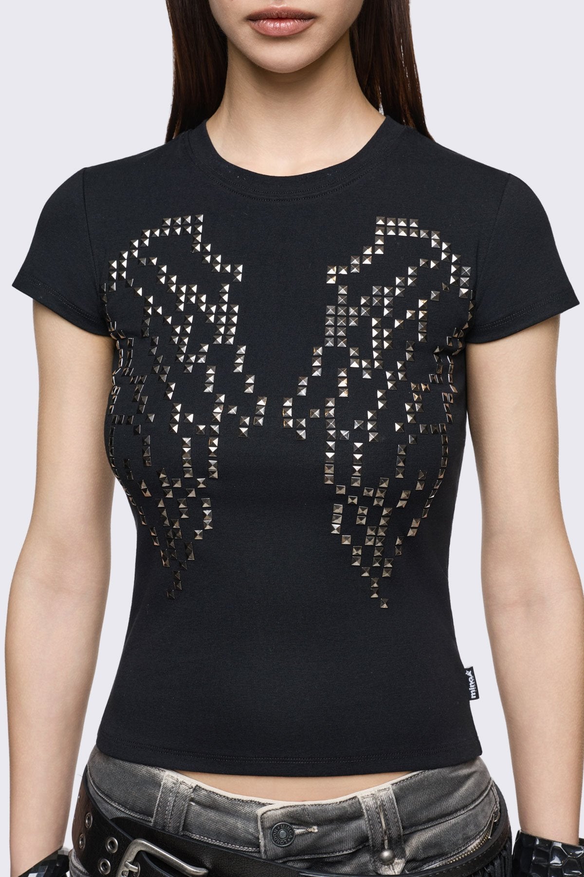 Glitter Flight Studded Baby Tee