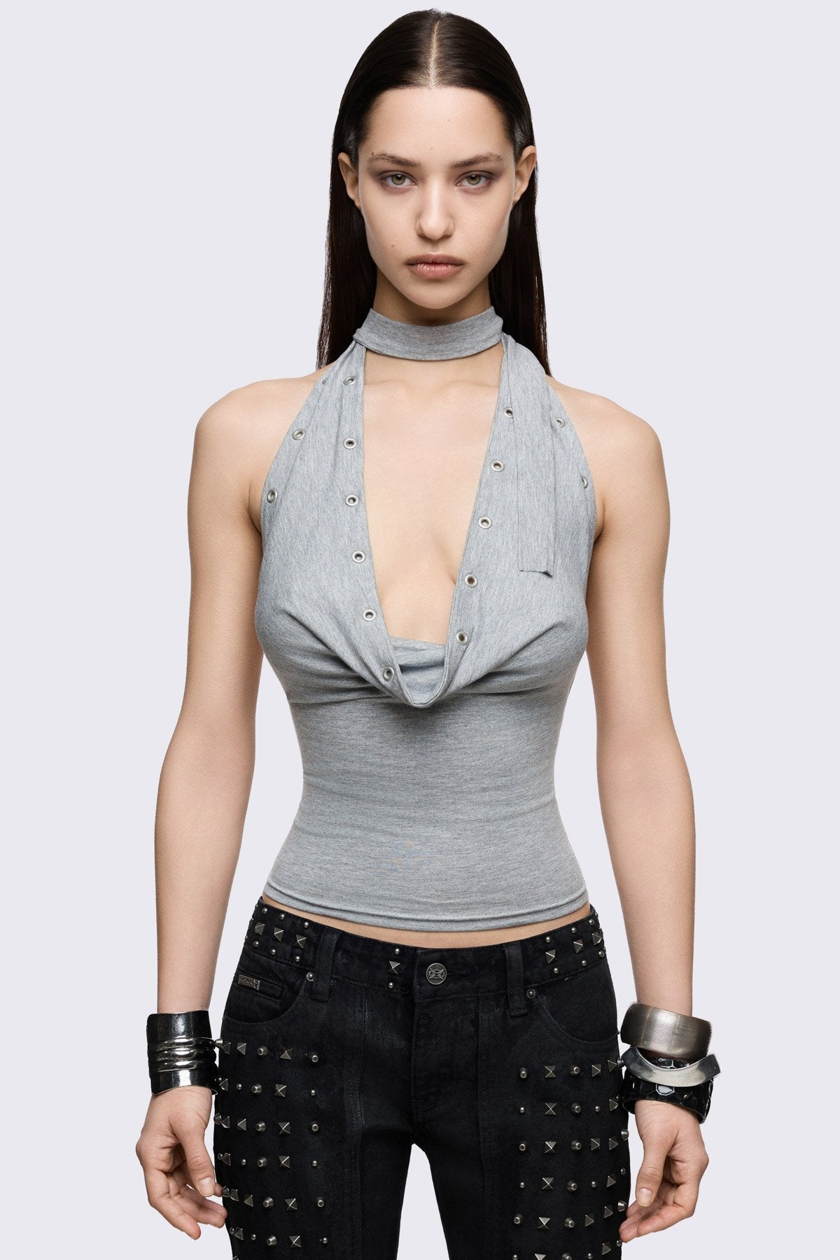 Kaia Marl Cowl Top