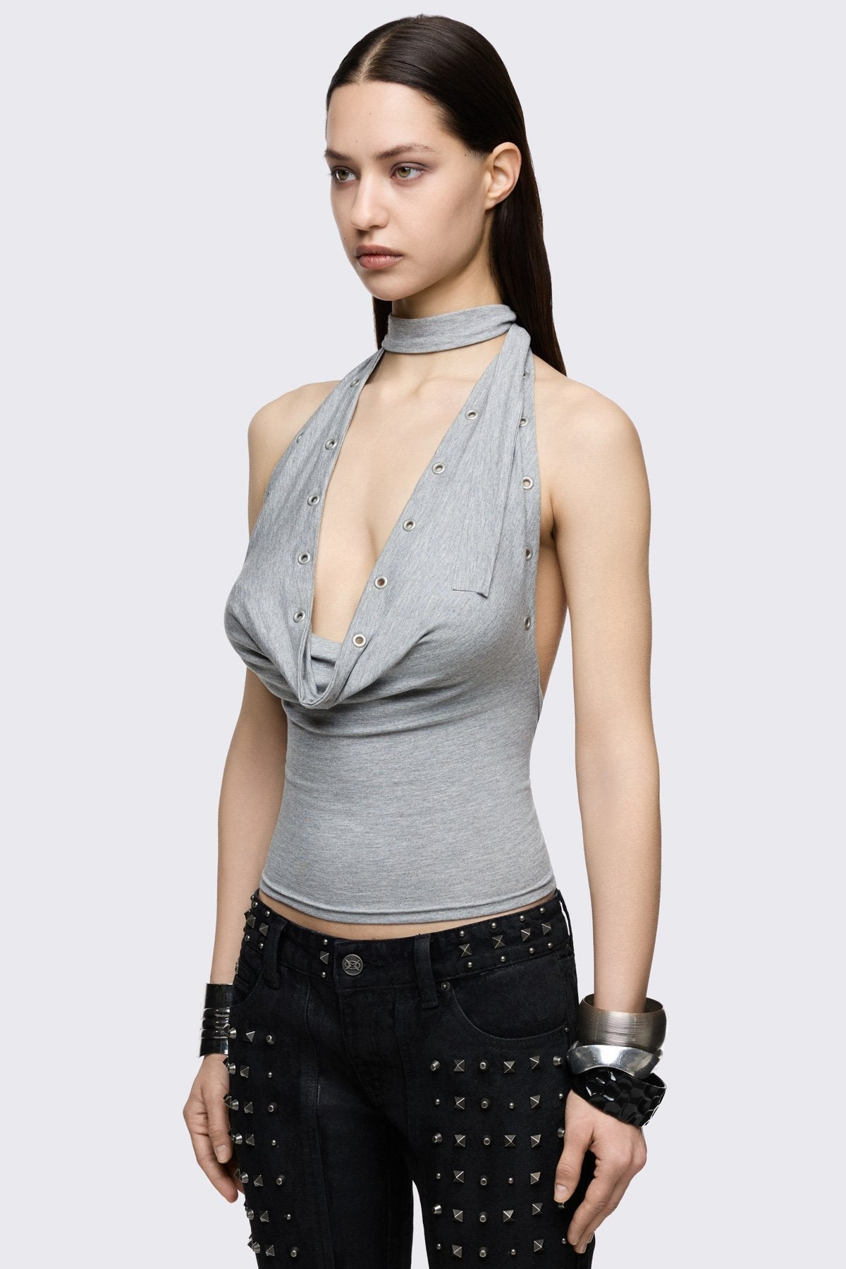 Kaia Marl Cowl Top