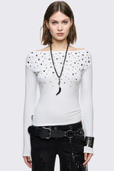 Maria White Off-Shoulder Top