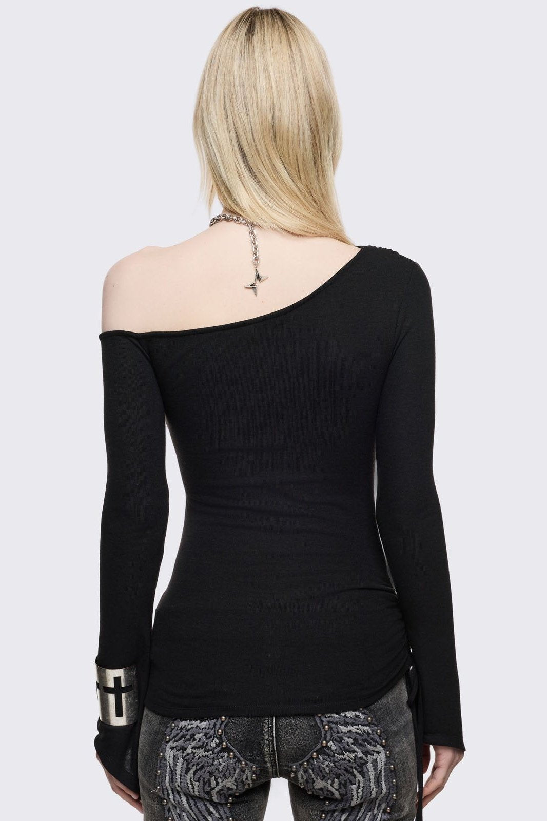 Samantha Black Off-Shoulder Top