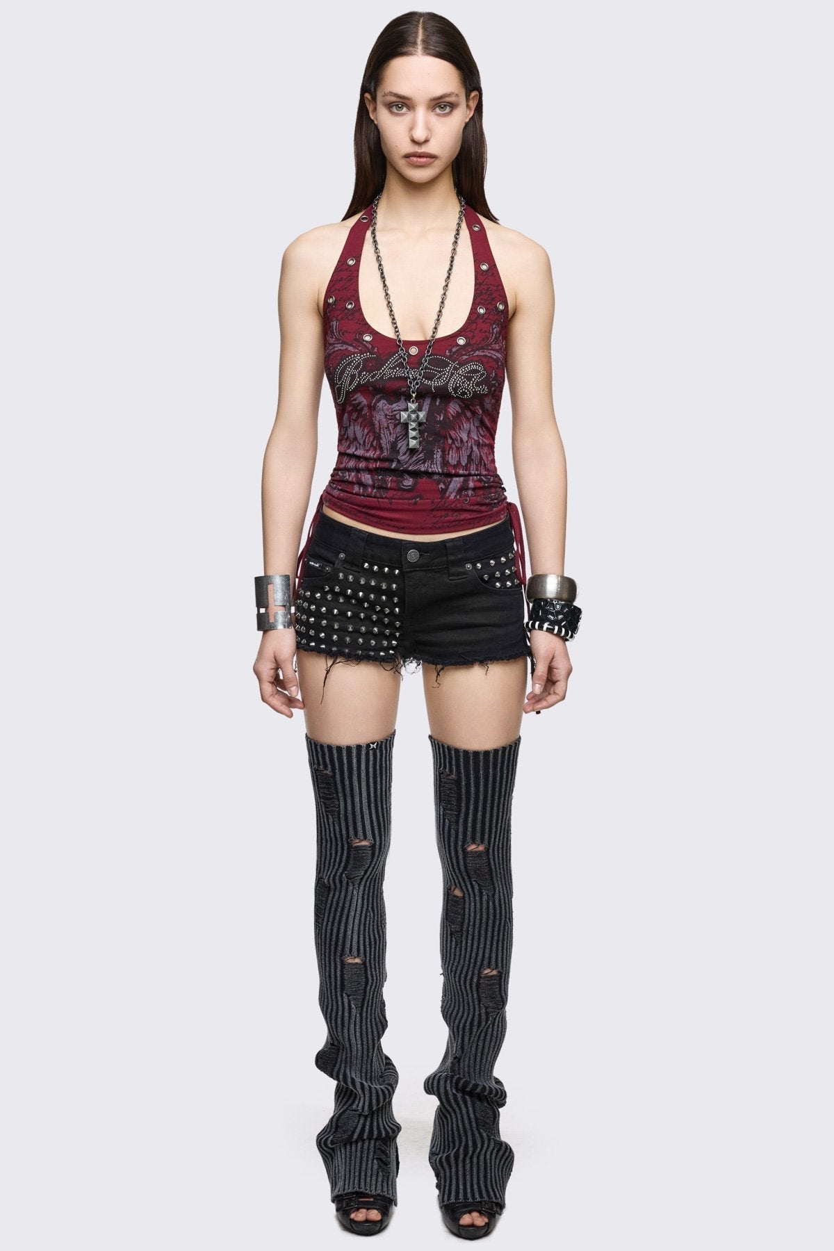 Spike Mini Denim Shorts