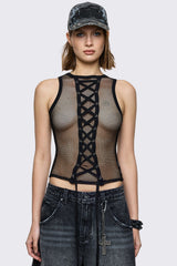 Thrill Fishnet Vest Top