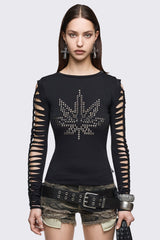 Too High To Care Slashed Top