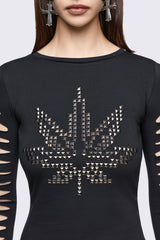 Too High To Care Slashed Top