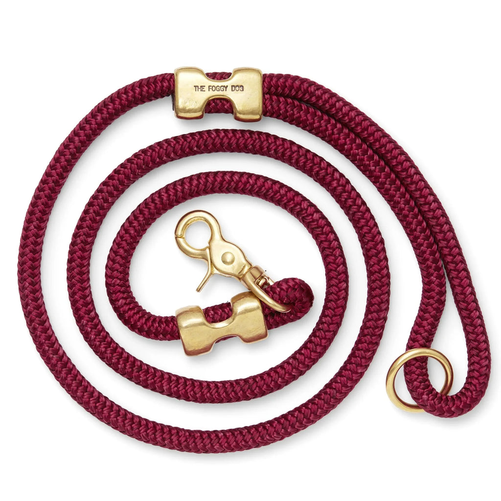 The Foggy Dog - Wine Marine Rope Dog Leash