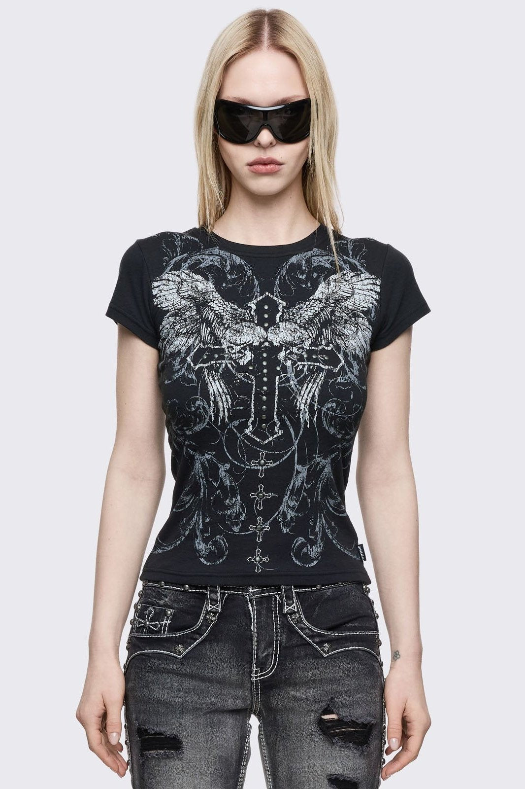 Winged Cross Baby Tee