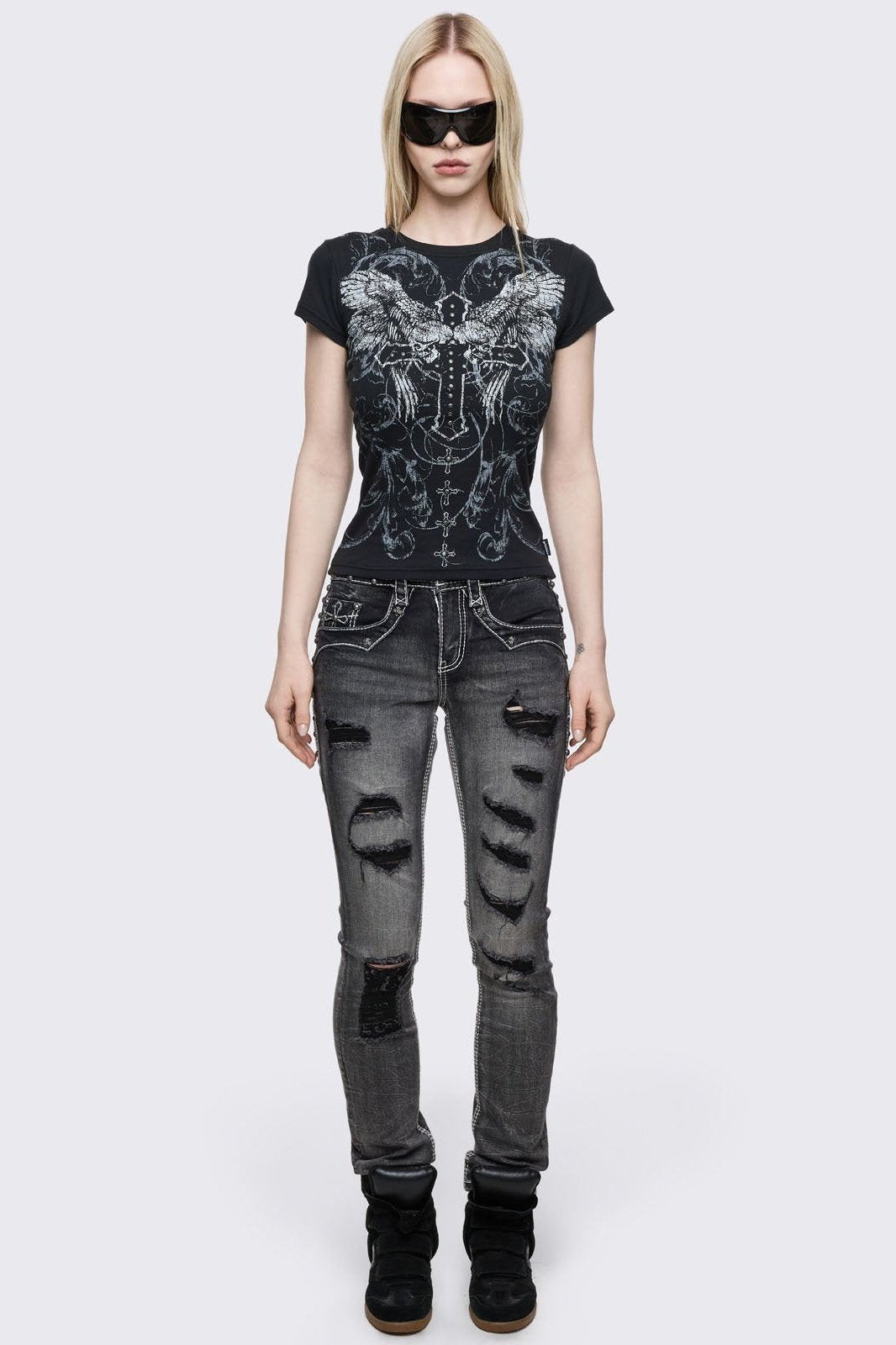 Winged Cross Baby Tee